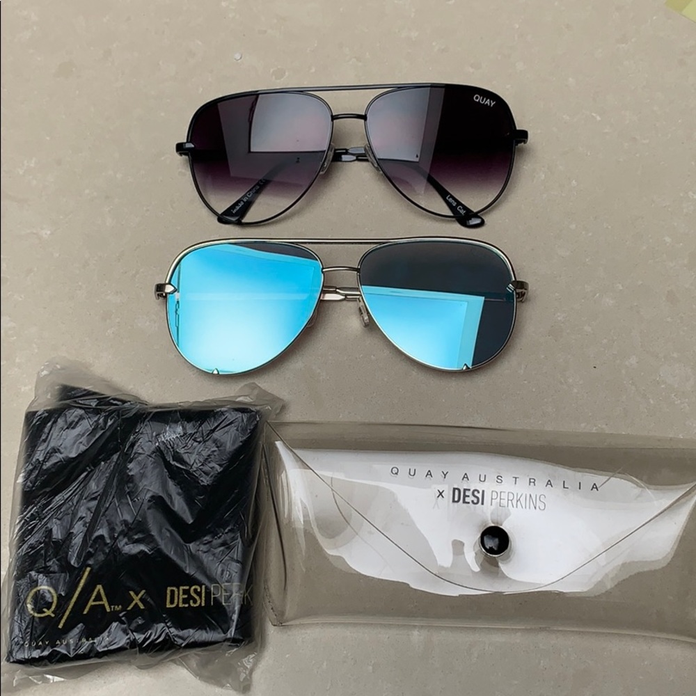 2 pairs Desi x Quay Australia High Key sunglasses